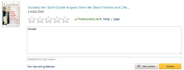 Amazon Review finish page for Linda's Deir books