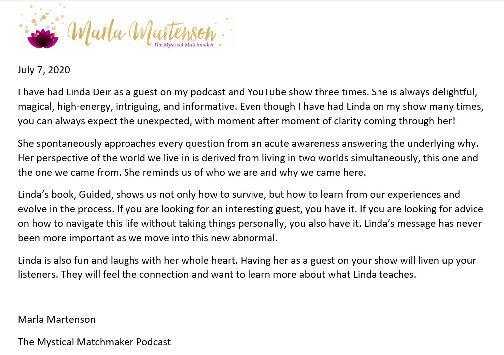 Marla Martenson, The Mystical Matchmaker